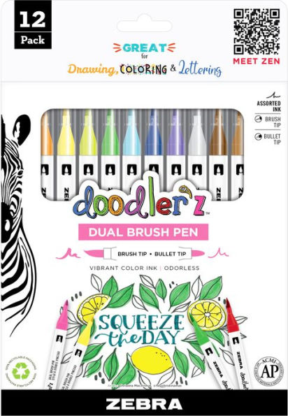 Doodler'z Dual Brush Markers Assorted 12pk
