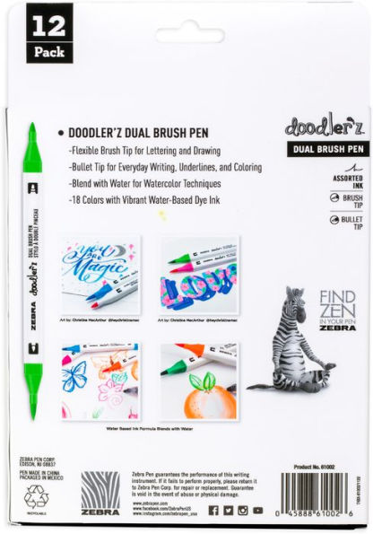 Doodler'z Dual Brush Markers Assorted 12pk