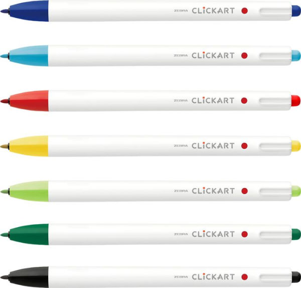 ClickArt Retractable Marker Pen 0.6mm Assorted 12Pk