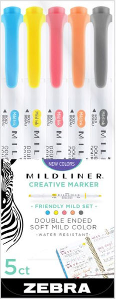 Mildliner Double Ended Highlighter Assorted Refresh 5Pk