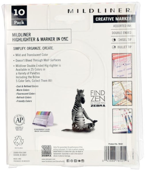Zebra Pen 78501 Mildliner Double-ended Creative Markers