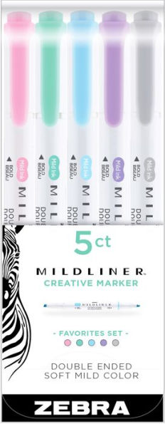 Mildliner Double Ended Highlighter Top Sellers Asst 5Pk