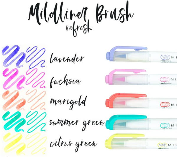 Mildliner Double Ended Brush Assorted Refresh 5Pk