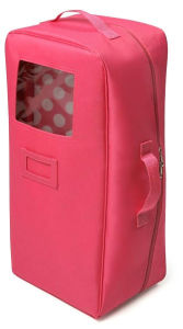 Title: Doll Travel Case with Bed and Bedding - Dark Pink