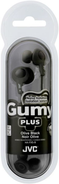 JVC Gumy Plus Earbuds with Mic - Black