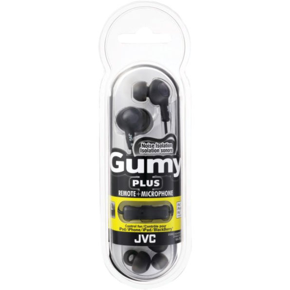 JVC Gumy Plus Earbuds with Mic - Black