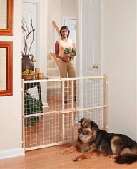 Title: Evenflo G662 Position And Lock Plus Gate - Clear Wood - White Mesh