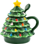 Alternative view 1 of Green Nostalgic Tree Lidded Mug with Spoon