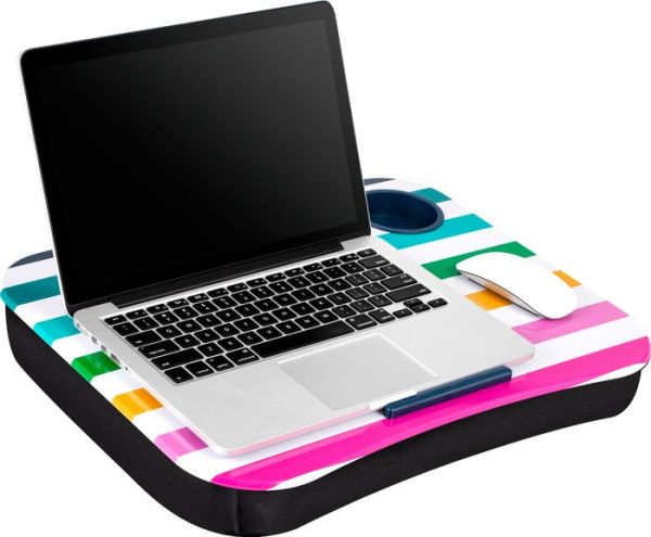 Cup Holder Lap Desk, Rainbow Stripes