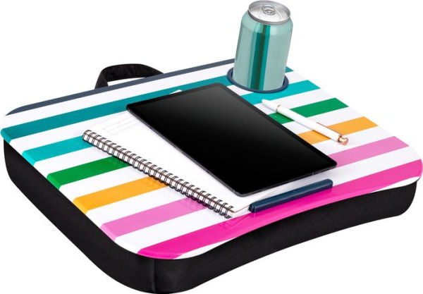 Cup Holder Lap Desk, Rainbow Stripes