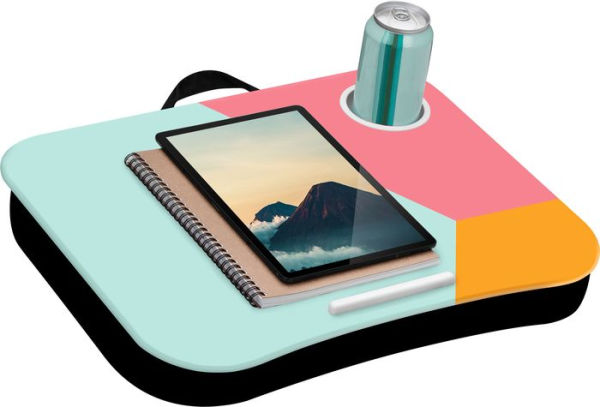 Cup Holder Lap Desk, Color Block Pink