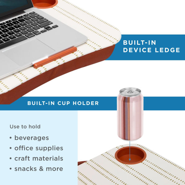 Cup Holder Lap Desk, Olive Dashes