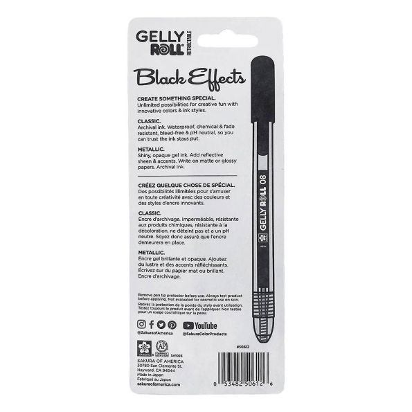 Sakura Gelly Roll Retractable - Black Effects - 3 pack