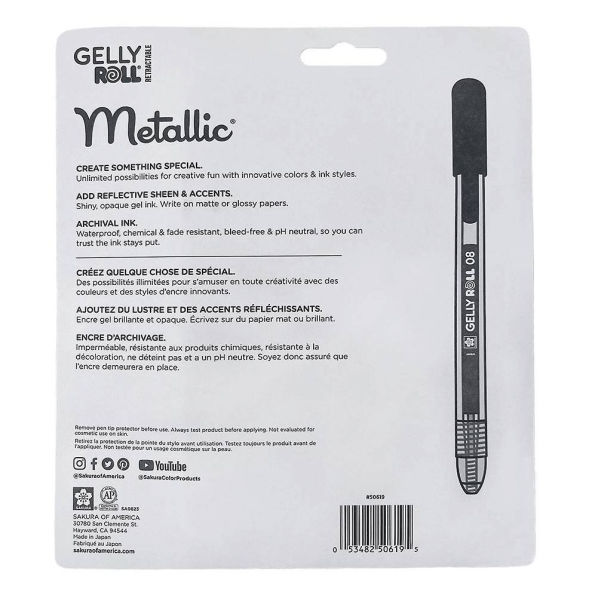 Sakura Gelly Roll Retractable - Metallic - 10 pack
