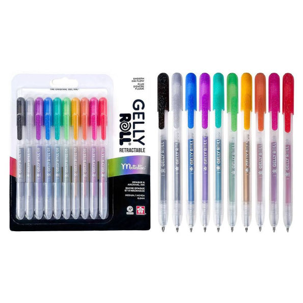 Sakura Gelly Roll Retractable - Metallic - 10 pack