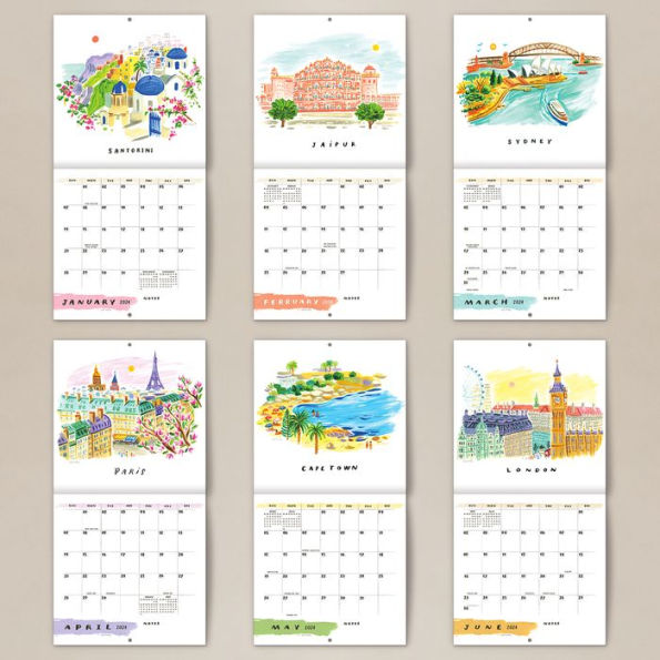 2024 Seedlings World Travel 12 Month Wall Calendar by Angela Staehling