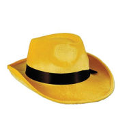 Title: Yellow Velour Gangster Hat