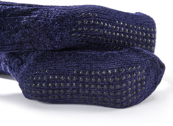 Navy Cable Knit Chenille Reading Sock