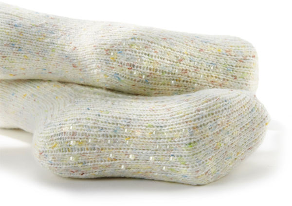 White Confetti Chenille Reading Sock