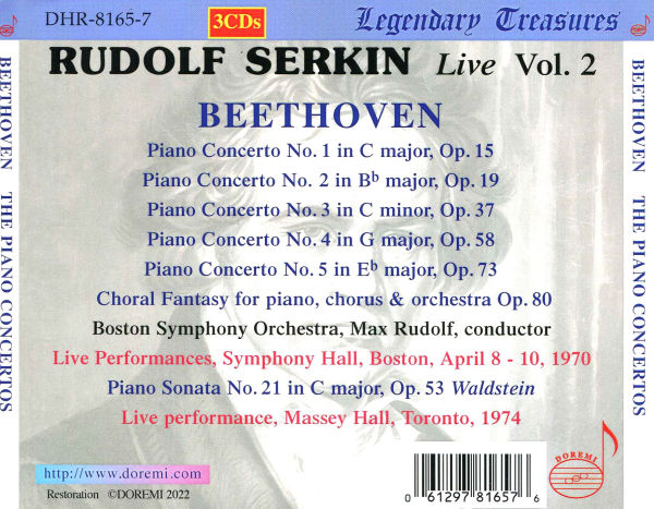 Rudolf Serkin Live, Vol. 2: Beethoven