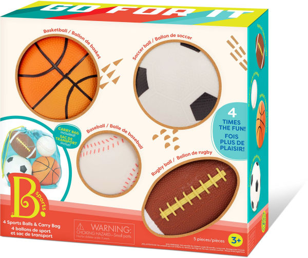 Sports Balls 4 Balls & Carry Bag