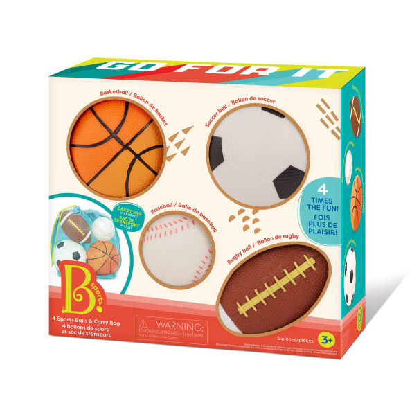 Sports Balls 4 Balls & Carry Bag