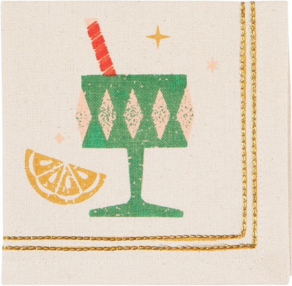 Festive Drinks Cocktail Napkins, Set of 4