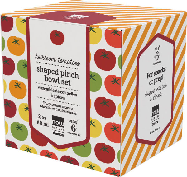 Heirloom Tomatoes Ceramic Pinch Bowls Set/6