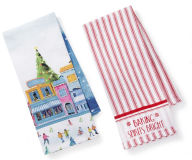 Title: Winter Market Tea Towels, Set of 2