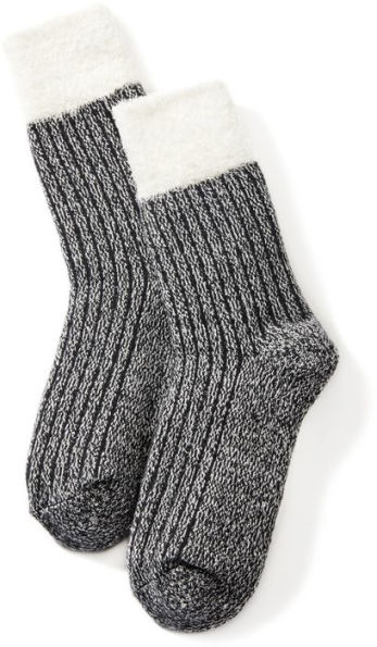Womens Chenille Socks with White Cuff