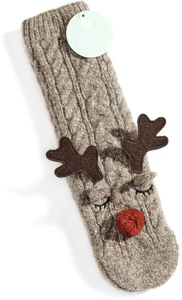 Kids Reindeer Sherpa Sock