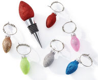 Light Up Bulb Wine Stopper and Charms Set