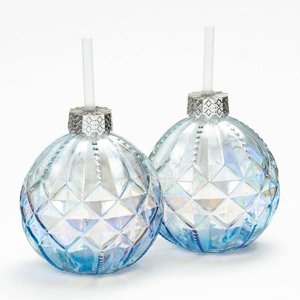 Glass Ornament Tumblers S/2
