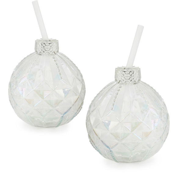 Glass Ornament Tumblers S/2