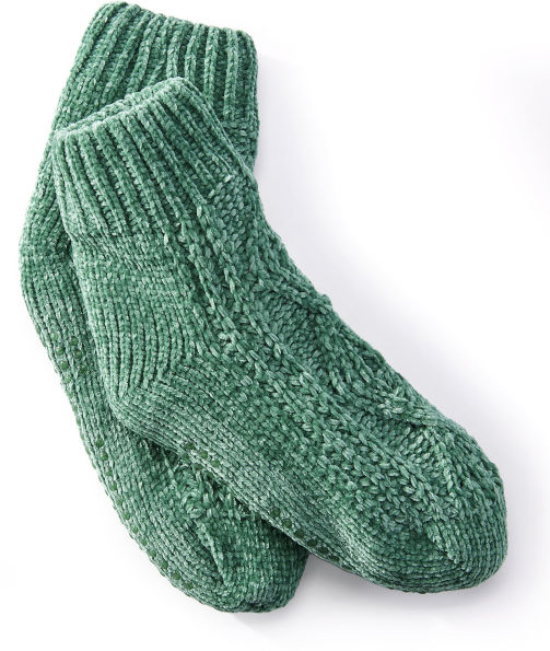 Green Chenille Reading Sock