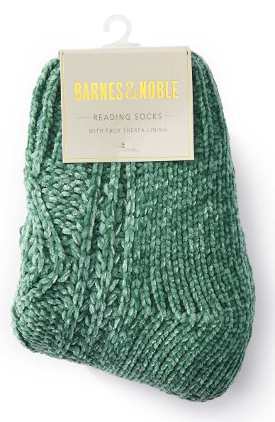 Green Chenille Reading Sock