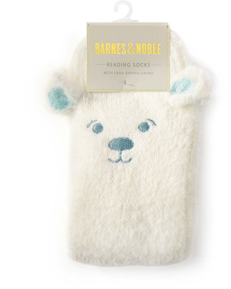 Adult Polar Bear Reading Sock