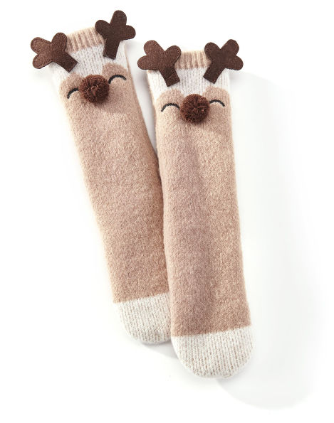 Kids Reindeer Reading Sock