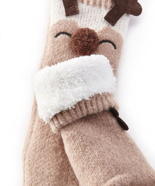 Kids Reindeer Reading Sock