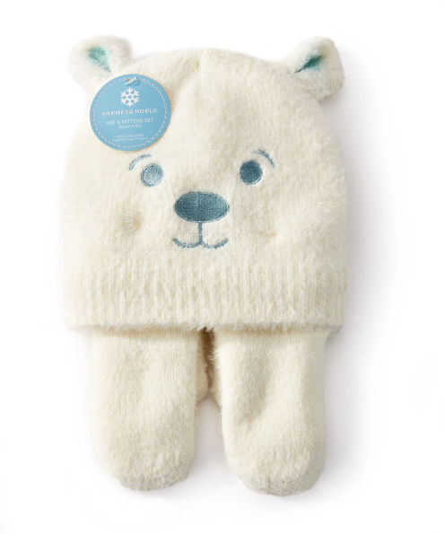 Kids Polar Bear Hat & Mitten Set