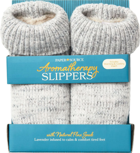 Knit Gray Microwave Slippers