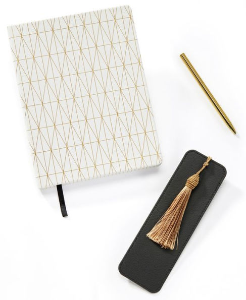 Black & Gold Journal Set with Bookmark and Pen by GiftCraft