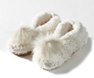 Title: White Bootie with Pom Slipper