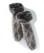 Grey with Fur Cuff Reading Sock