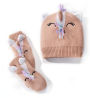 Pink Unicorn Design Mitten and Hat Set - Pink