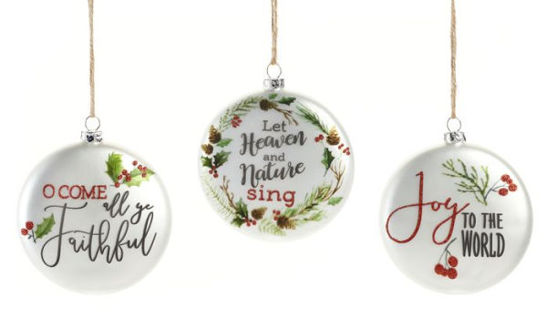 Religious Glass Ornaments - Set of 3