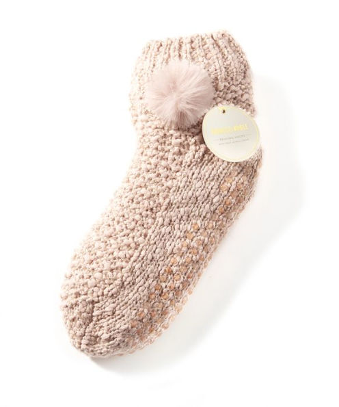 Pink with Fur Trip Ankle Sock