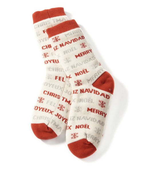 Merry Christmas Knit Reading Sock