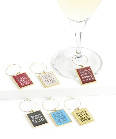 Book Lovers Wine Charms, Set of 6