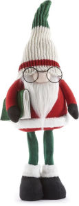 Title: Christmas Standing Gnome w/ Book & Glasses